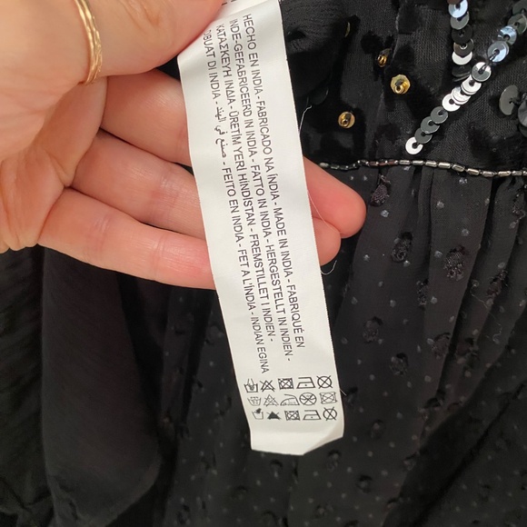 Zara Plumentis Bolero Sequin Dot Mesh Tasseled Black Party Jacket 5107/070 Sz XS - Picture 14 of 14